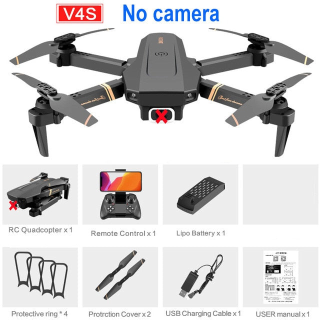 V4 RC zangão 4k HD câmera grande angular 1080p wifi