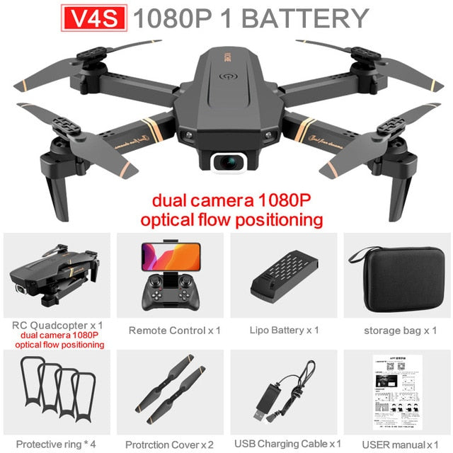V4 RC zangão 4k HD câmera grande angular 1080p wifi