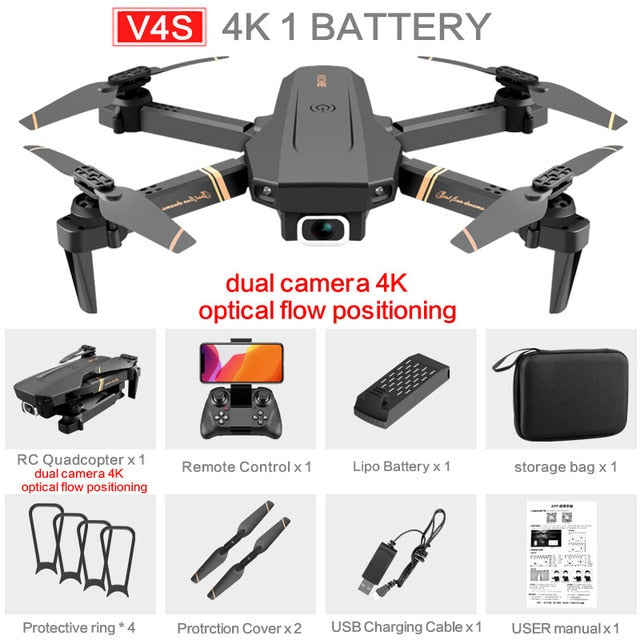 V4 RC zangão 4k HD câmera grande angular 1080p wifi