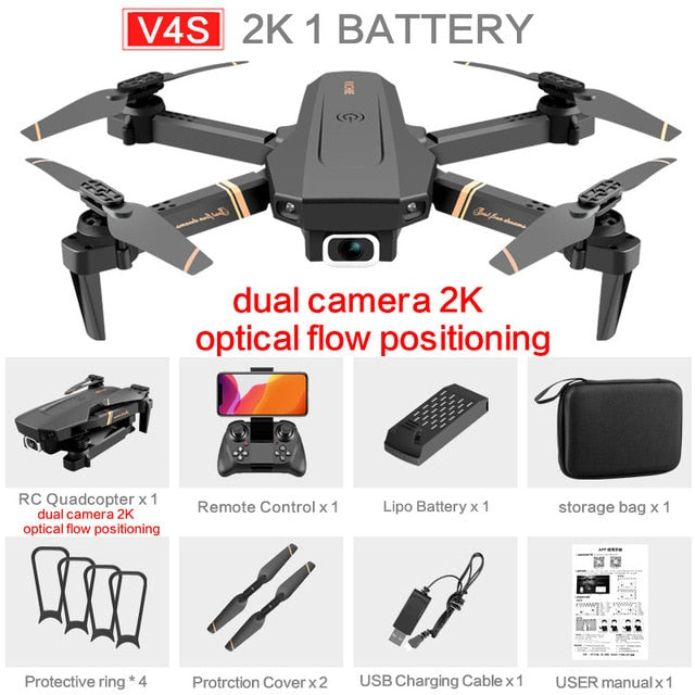 V4 RC zangão 4k HD câmera grande angular 1080p wifi